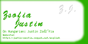 zsofia justin business card